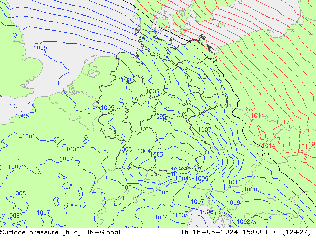 Atmosférický tlak UK-Global Čt 16.05.2024 15 UTC