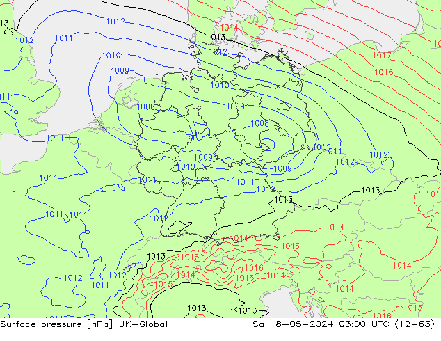 Surface pressure UK-Global Sa 18.05.2024 03 UTC