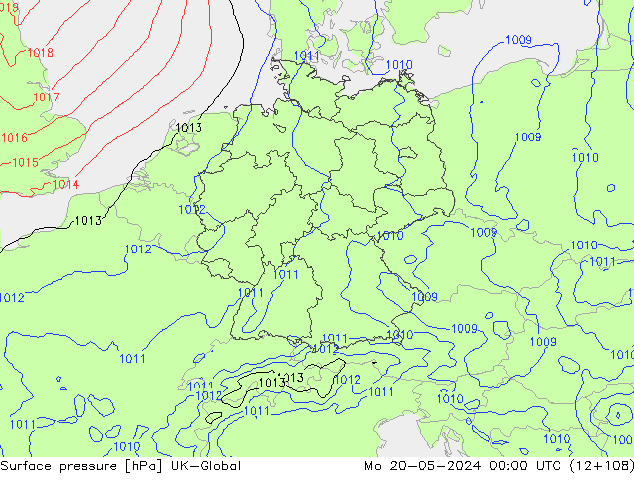 приземное давление UK-Global пн 20.05.2024 00 UTC