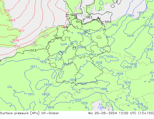 pressão do solo UK-Global Seg 20.05.2024 12 UTC