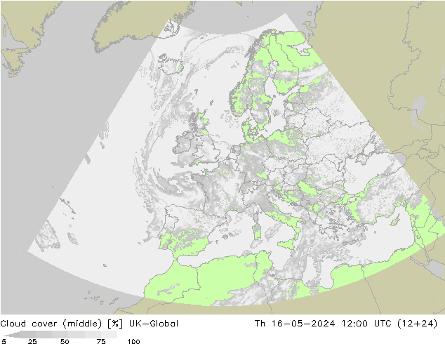 Cloud cover (middle) UK-Global Th 16.05.2024 12 UTC