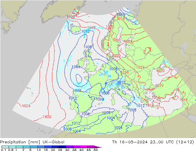 Precipitation UK-Global Th 16.05.2024 00 UTC