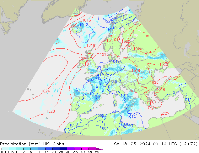 Yağış UK-Global Cts 18.05.2024 12 UTC