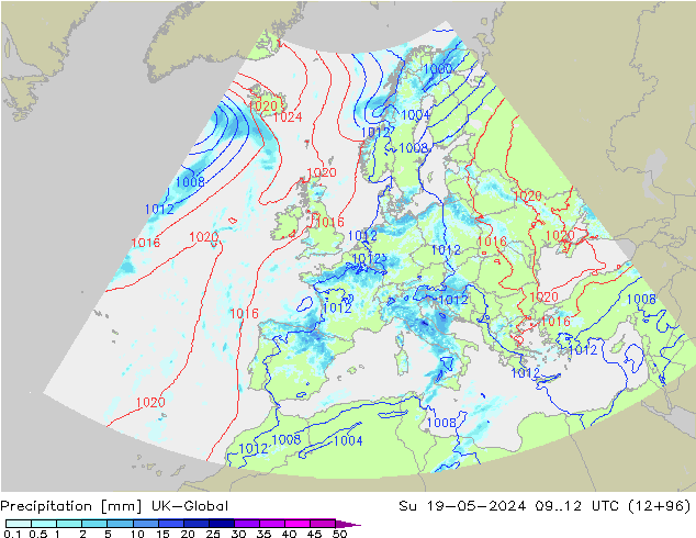 Precipitazione UK-Global dom 19.05.2024 12 UTC