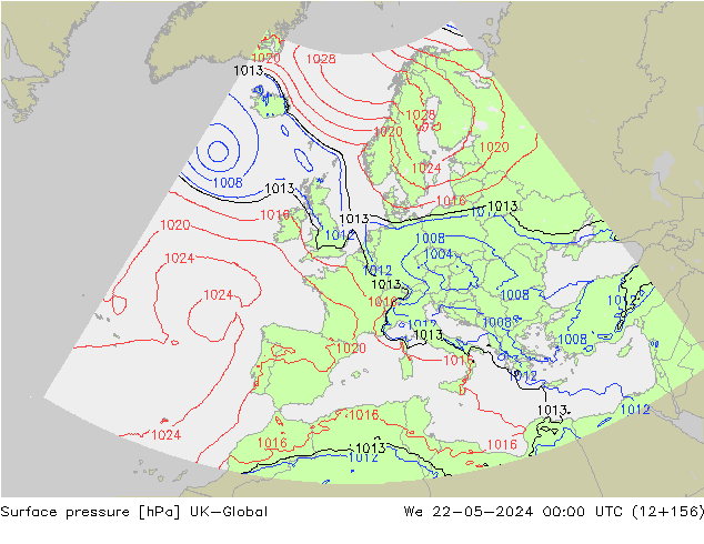 Yer basıncı UK-Global Çar 22.05.2024 00 UTC