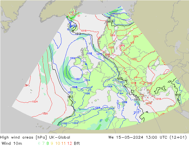 High wind areas UK-Global mié 15.05.2024 13 UTC