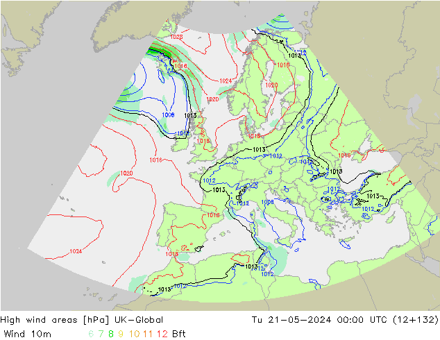 High wind areas UK-Global Tu 21.05.2024 00 UTC