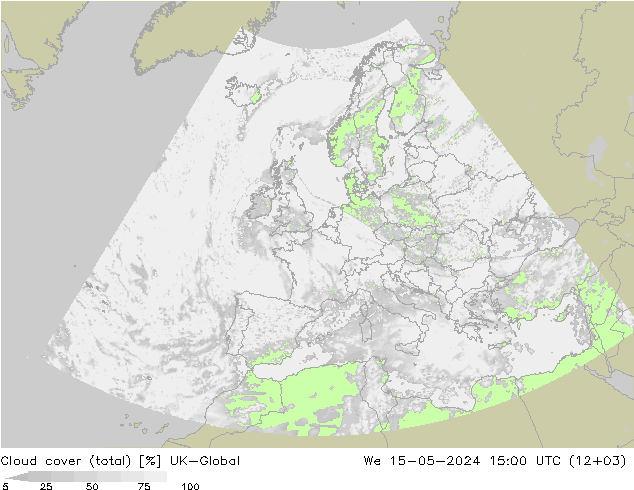 Nubes (total) UK-Global mié 15.05.2024 15 UTC