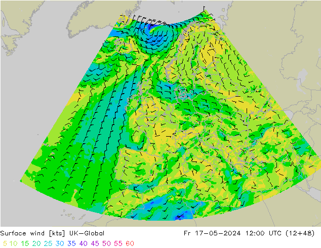 Rüzgar 10 m UK-Global Cu 17.05.2024 12 UTC