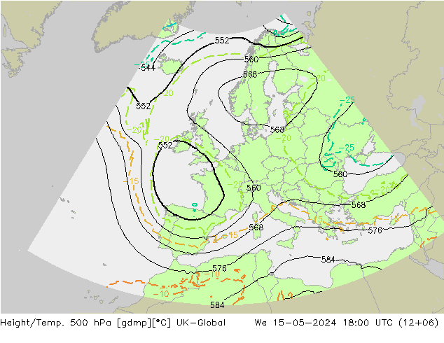 Hoogte/Temp. 500 hPa UK-Global wo 15.05.2024 18 UTC