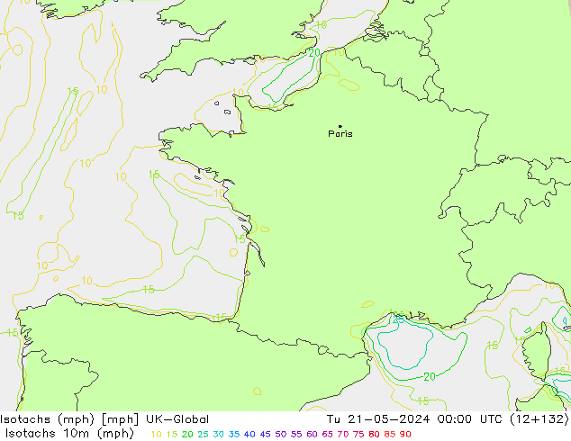 Isotachs (mph) UK-Global mar 21.05.2024 00 UTC