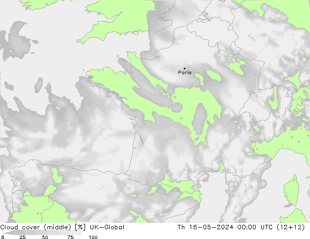 Cloud cover (middle) UK-Global Th 16.05.2024 00 UTC
