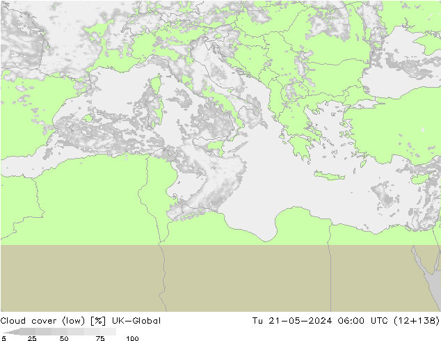 Bewolking (Laag) UK-Global di 21.05.2024 06 UTC