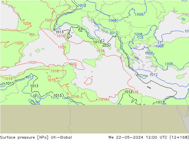 Yer basıncı UK-Global Çar 22.05.2024 12 UTC