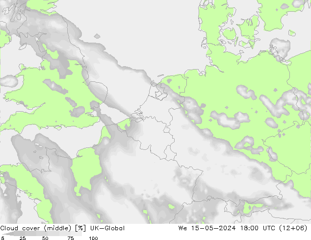 Cloud cover (middle) UK-Global We 15.05.2024 18 UTC