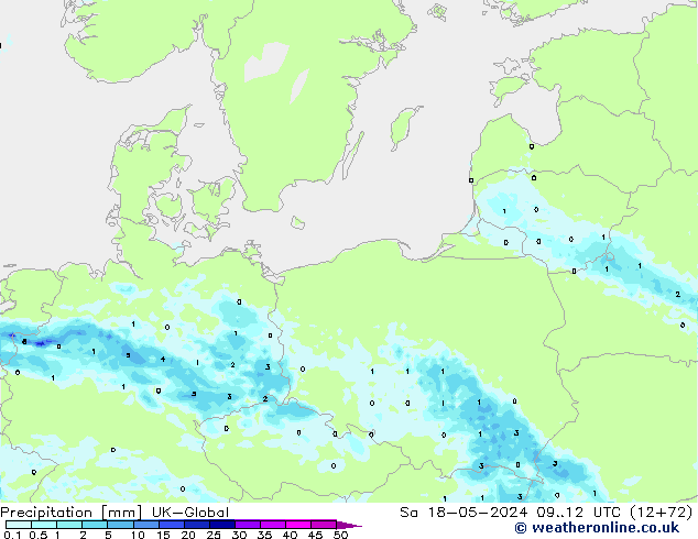 Srážky UK-Global So 18.05.2024 12 UTC