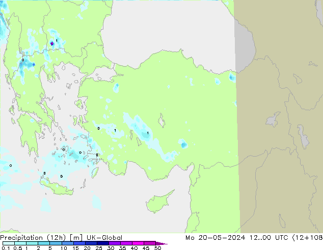 Precipitation (12h) UK-Global Po 20.05.2024 00 UTC