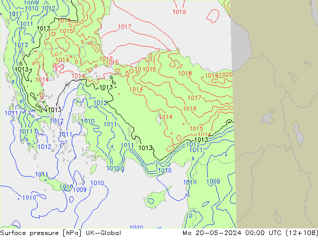 pressão do solo UK-Global Seg 20.05.2024 00 UTC