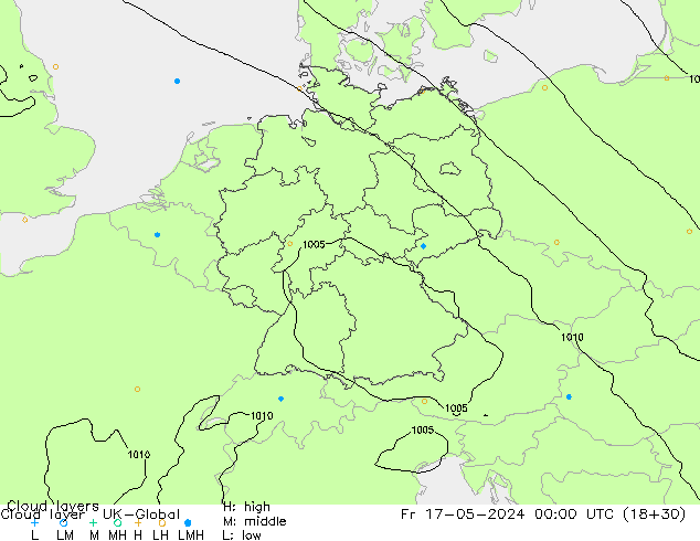 Wolkenschichten UK-Global Fr 17.05.2024 00 UTC