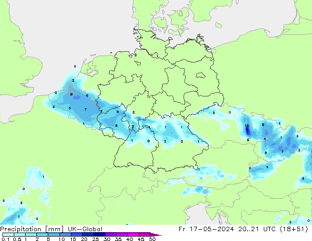 Srážky UK-Global Pá 17.05.2024 21 UTC