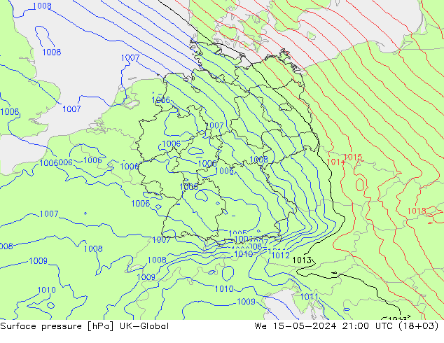 pressão do solo UK-Global Qua 15.05.2024 21 UTC