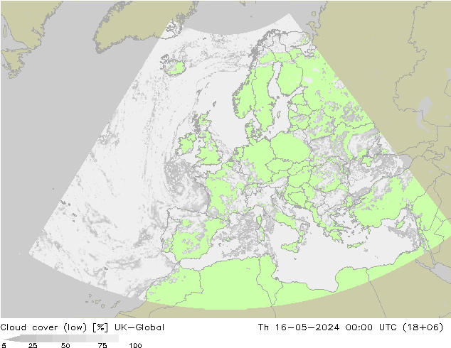 Bewolking (Laag) UK-Global do 16.05.2024 00 UTC