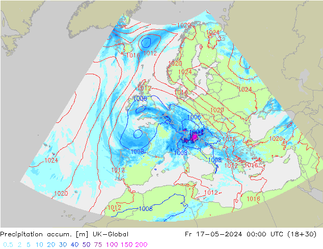 Precipitación acum. UK-Global vie 17.05.2024 00 UTC