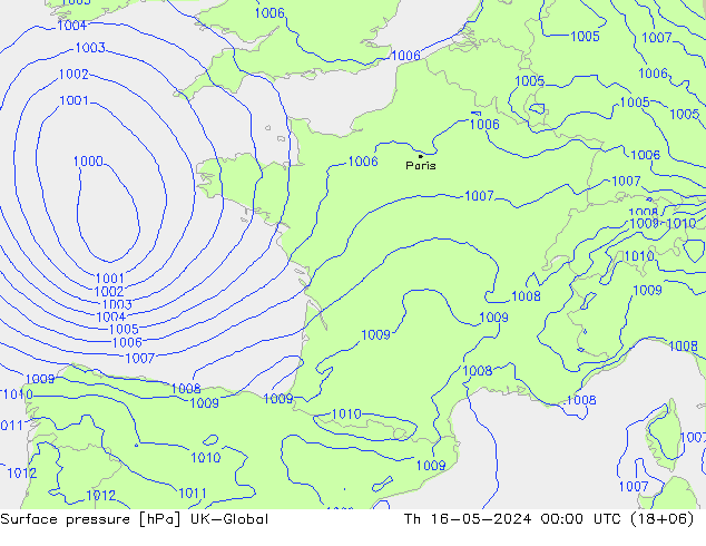 Yer basıncı UK-Global Per 16.05.2024 00 UTC