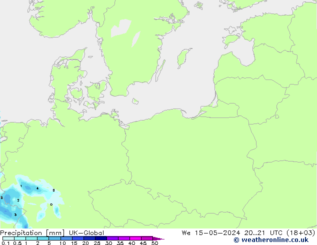 Precipitazione UK-Global mer 15.05.2024 21 UTC