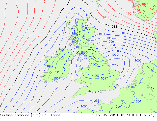 pressão do solo UK-Global Qui 16.05.2024 18 UTC
