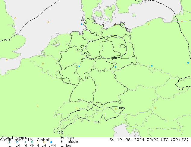 Cloud layer UK-Global Ne 19.05.2024 00 UTC