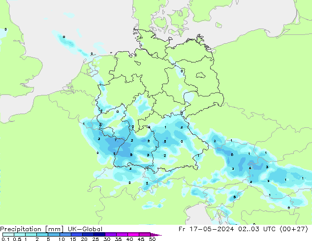 Srážky UK-Global Pá 17.05.2024 03 UTC