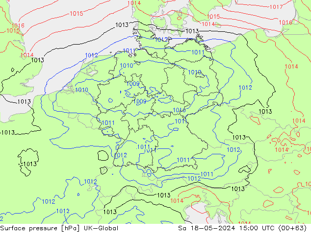 Surface pressure UK-Global Sa 18.05.2024 15 UTC