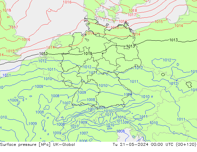 Luchtdruk (Grond) UK-Global di 21.05.2024 00 UTC