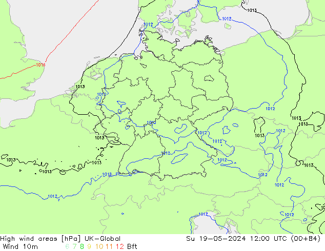 High wind areas UK-Global Su 19.05.2024 12 UTC