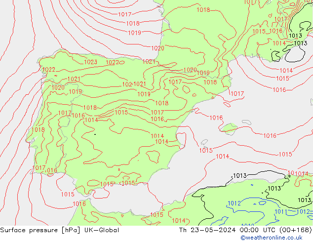 Yer basıncı UK-Global Per 23.05.2024 00 UTC