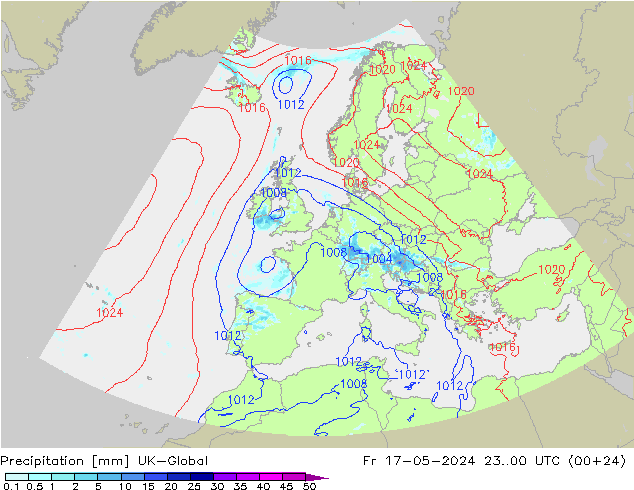 Neerslag UK-Global vr 17.05.2024 00 UTC