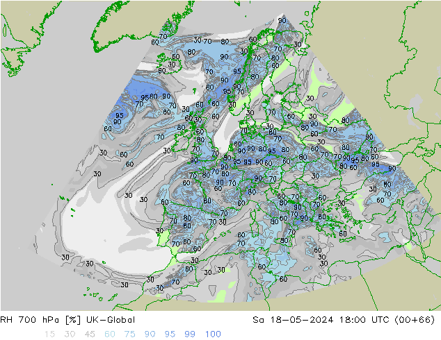 RH 700 hPa UK-Global Sa 18.05.2024 18 UTC