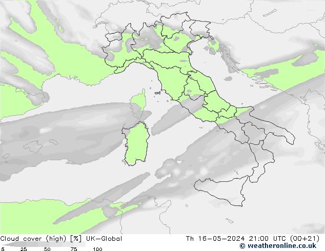 Nubes altas UK-Global jue 16.05.2024 21 UTC