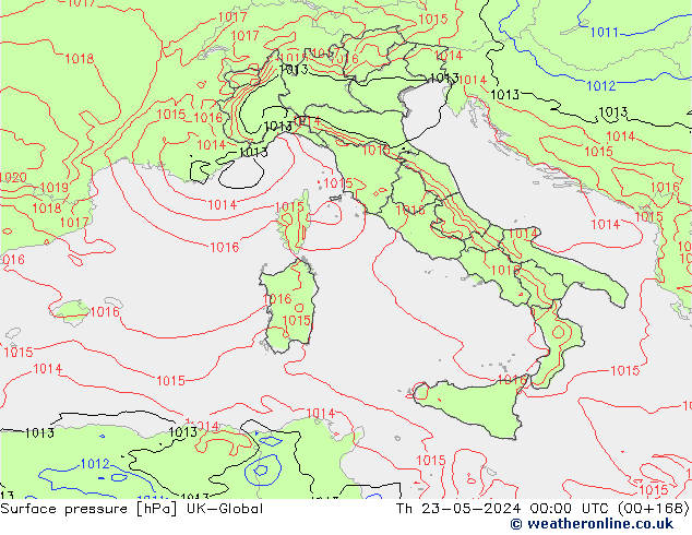 Yer basıncı UK-Global Per 23.05.2024 00 UTC