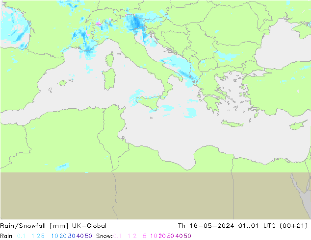 Rain/Snowfall UK-Global  16.05.2024 01 UTC