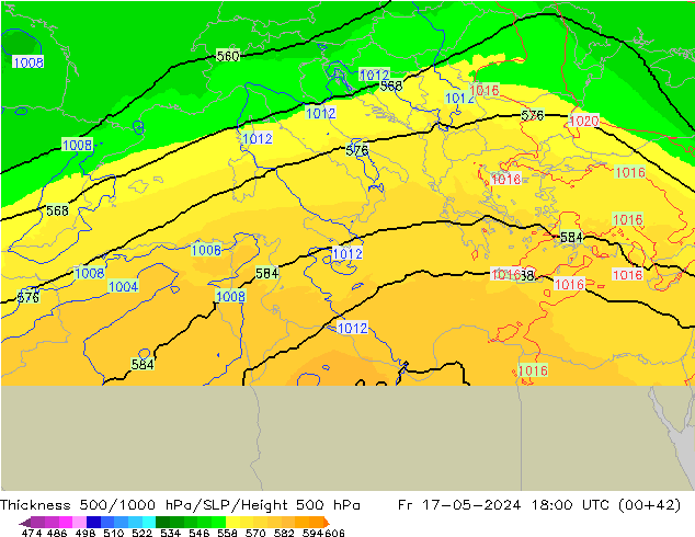 Thck 500-1000hPa UK-Global  17.05.2024 18 UTC