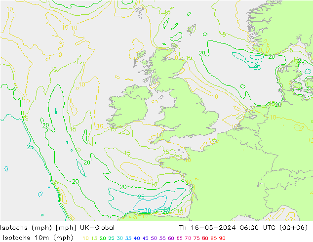 Isotaca (mph) UK-Global jue 16.05.2024 06 UTC