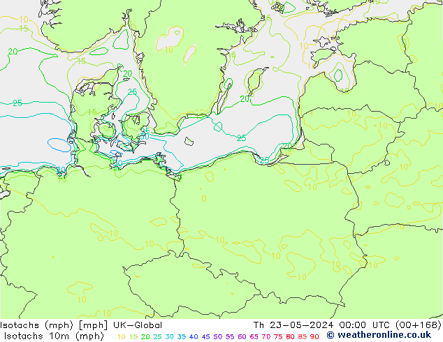 Isotachs (mph) UK-Global Th 23.05.2024 00 UTC
