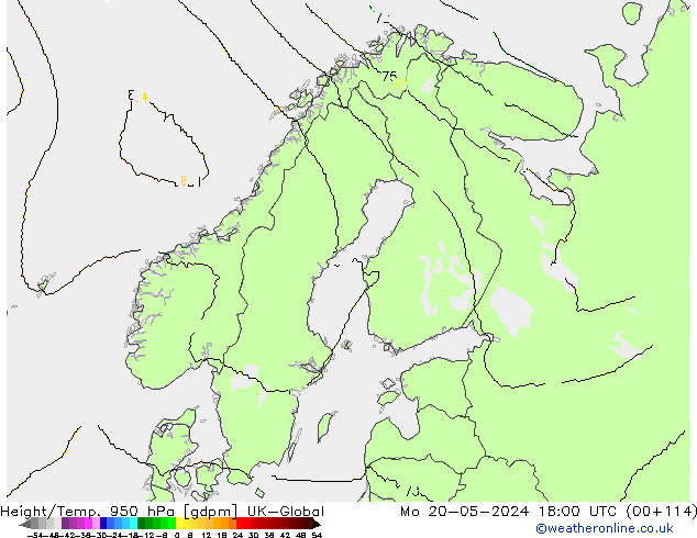 Height/Temp. 950 hPa UK-Global Seg 20.05.2024 18 UTC