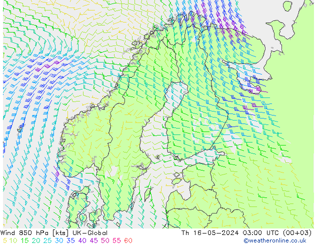 Wind 850 hPa UK-Global Do 16.05.2024 03 UTC