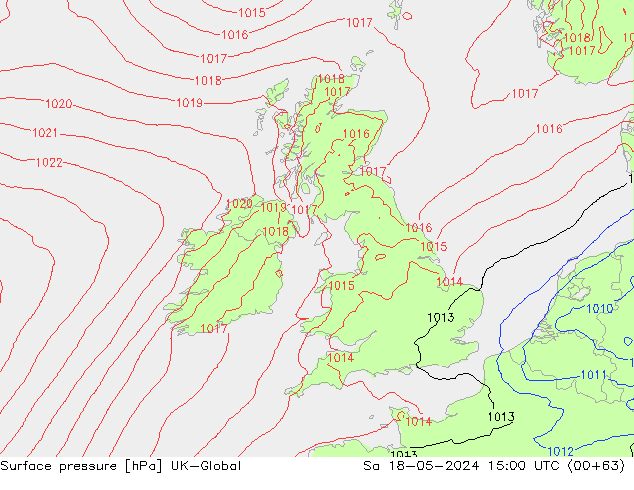 Surface pressure UK-Global Sa 18.05.2024 15 UTC