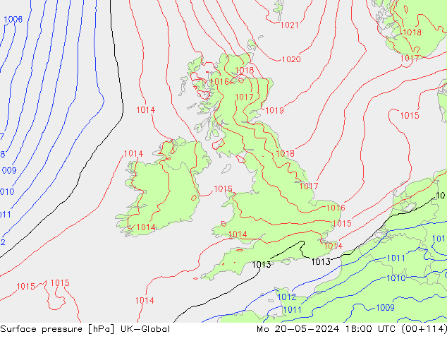 pressão do solo UK-Global Seg 20.05.2024 18 UTC