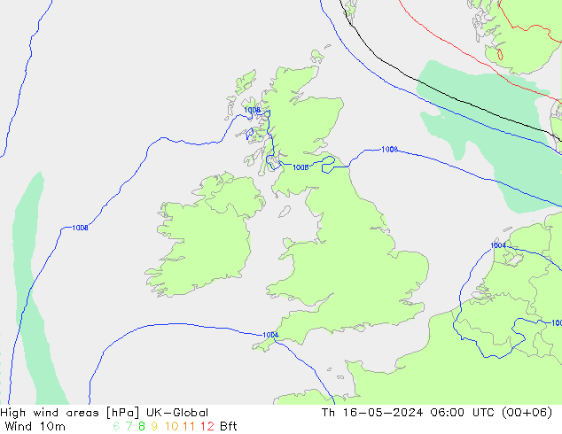 High wind areas UK-Global Th 16.05.2024 06 UTC