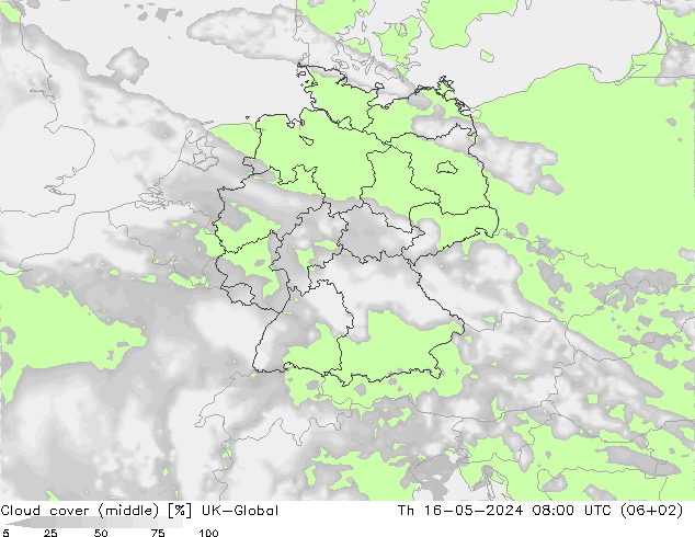 Nubes medias UK-Global jue 16.05.2024 08 UTC